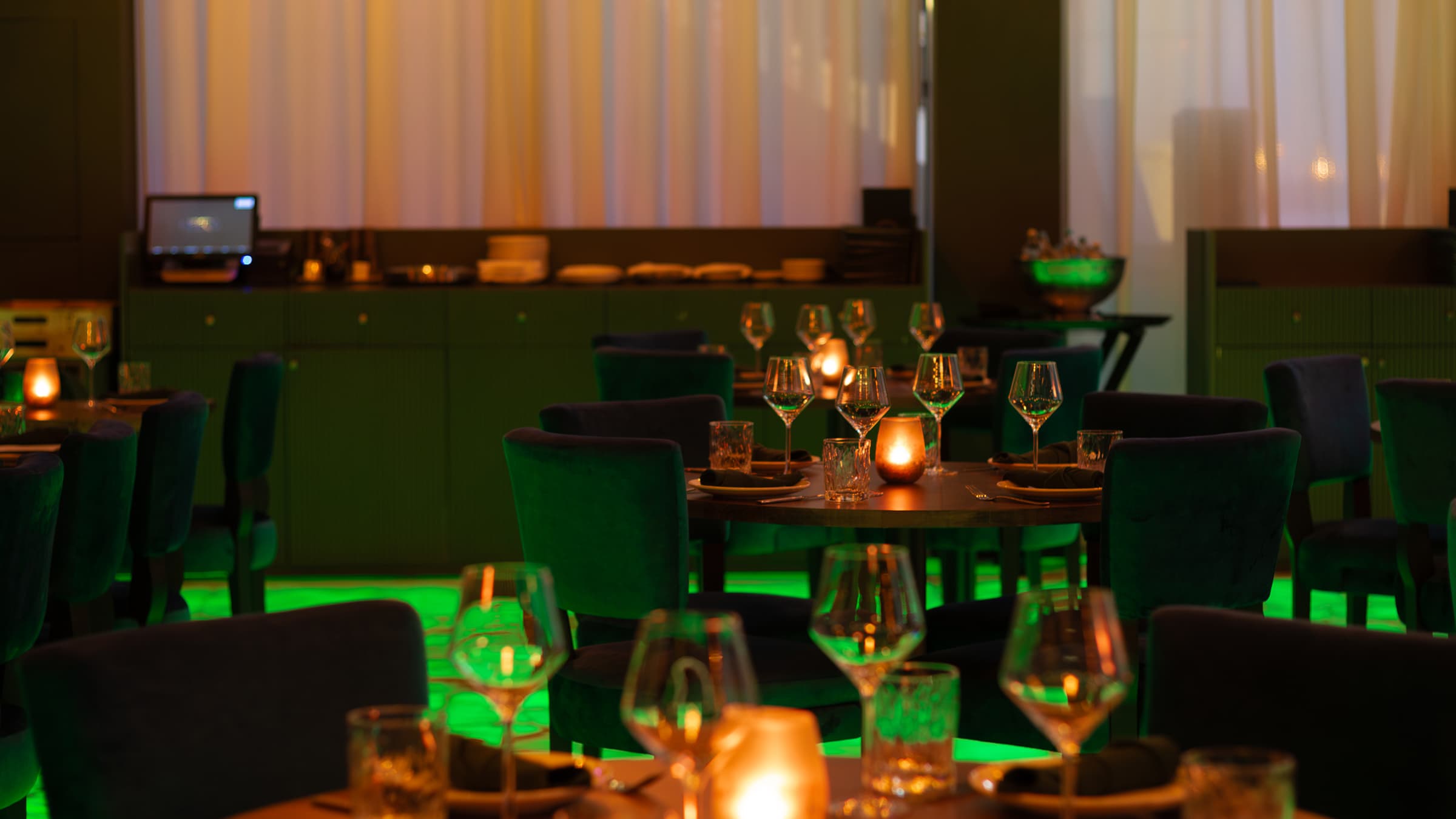 Neera candlelit dining room